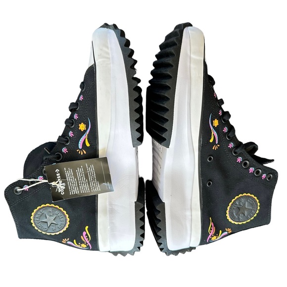 Converse Run Star Hike Day Dead High Platform Painted Embroidered NWT 13 14.5 - Picture 7 of 14